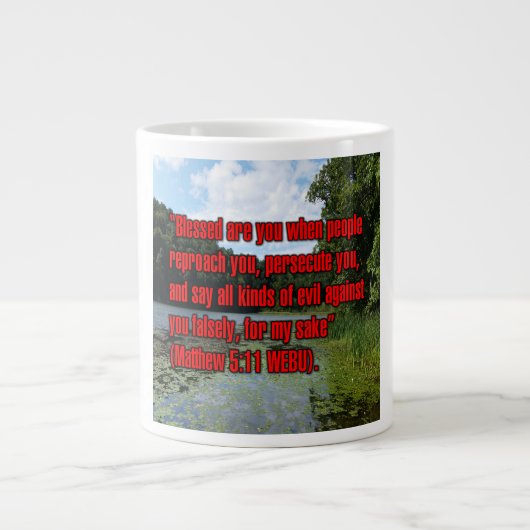 Matthew 5:11 WEBU-Tasse Jumbo-Tasse (Vorderseite)
