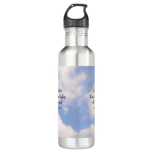 Matthew 5:13-14 Sie sind das Licht und Salz Sky Edelstahlflasche (Vorderseite)