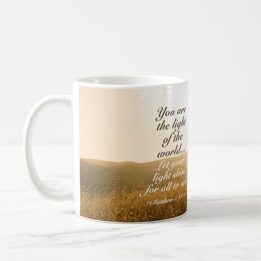 Matthew 5 14-16 Du bist das Licht der Welt Kaffeetasse (Links)