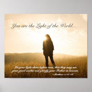 Matthew 5 14-16 Du bist das Licht der Welt Poster