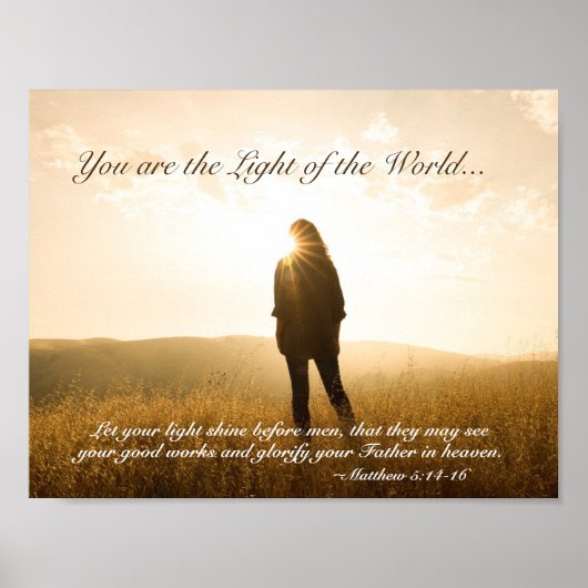 Matthew 5 14-16 Du bist das Licht der Welt Poster (Vorne)