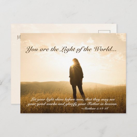 Matthew 5 14-16 Du bist das Licht der Welt Postkarte (Vorne/Hinten)