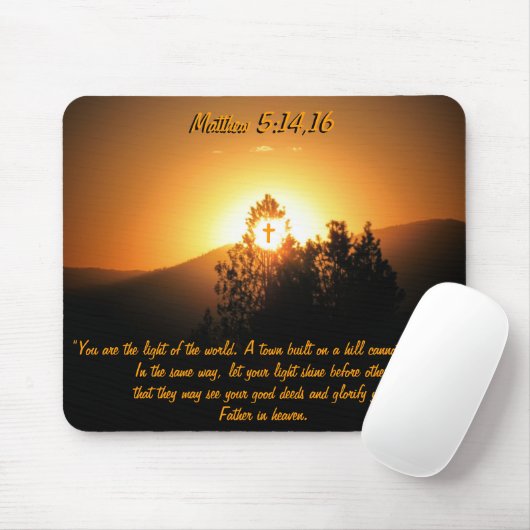 Matthew-5:14,16 Stadt auf einem Hügel Mousepad (Mit Mouse)