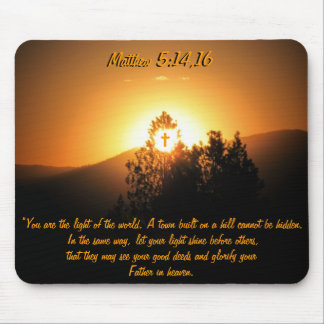 Matthew-5:14,16 Stadt auf einem Hügel Mousepad