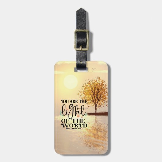 Matthew 5:14 Du bist das Licht der Welt Gepäckanhänger (Vorderseite vertikal)