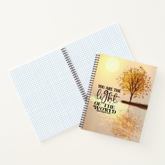 Matthew 5:14 Du bist das Licht der Weltbibel Notizblock (Innenseite)
