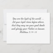 Matthew 5:14 ist die Christliche Lichtbibel-Karte (Rückseite)