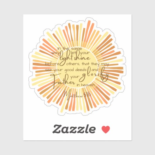 Matthew 5:16 aufkleber (Blatt)