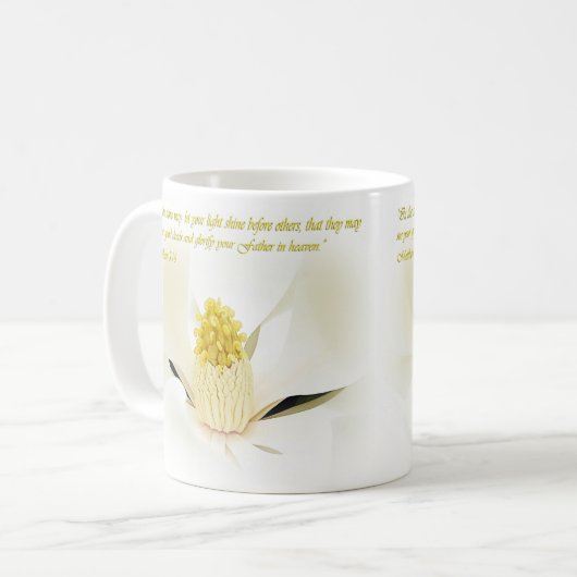 Matthew 5:16 Inspiration Kaffeetasse (Vorderseite Links)