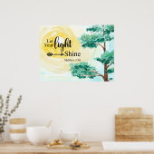 Matthew 5:16 Lasse deine helle Bibel Christlich Poster (Küche)