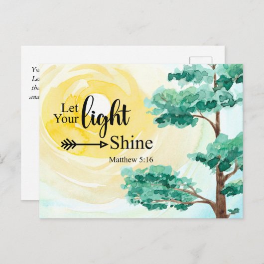 Matthew 5:16 Lasse deine helle Bibel Christlich Postkarte (Vorne/Hinten)