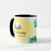 Matthew 5:16 Lasse deine helle Bibel Christlich Tasse (Vorderseite Links)