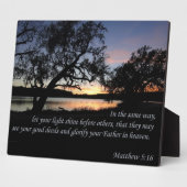 Matthew 5:16 Lasse deinen Lichtschacht... Fotoplatte (Seite)