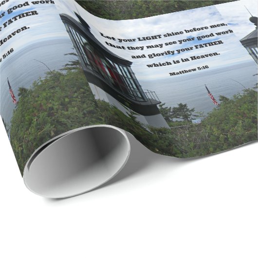 Matthew 5:16 Ließ dein Licht vor den Männern. Geschenkpapier (Rolleneckpunkt)