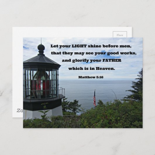 Matthew 5:16 Ließ dein Licht vor den Männern. Postkarte (Vorne/Hinten)