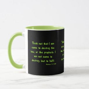 Matthew 5:17 KJV Bible Scripture Two-Tone Tasse