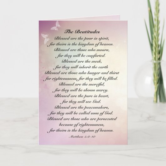 Matthew 5:3-10 Beatitudes Sermon auf dem Berg Karte (Vorderseite)