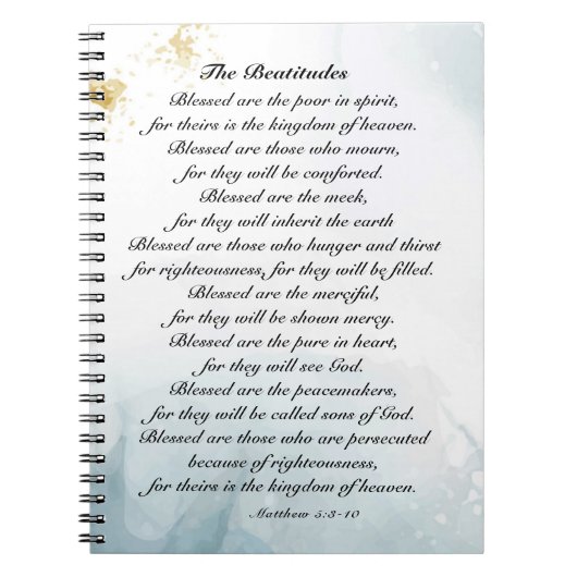 Matthew 5:3-10 Beatitudes Sermon auf dem Berg Notizblock (Vorderseite)