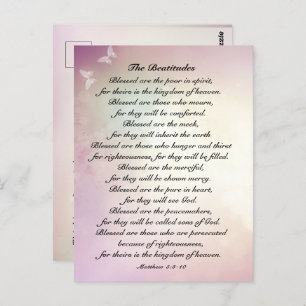 Matthew 5:3-10 Beatitudes Sermon auf dem Berg Postkarte