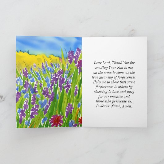 Matthew 5:44 Ich sage dir Liebe deine Feind-Bibel Karte (Innenseite)