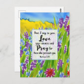 Matthew 5:44 Ich sage dir Liebe deine Feind-Bibel Postkarte (Vorne/Hinten)