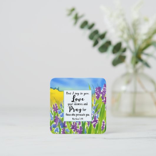 Matthew 5:44 Ich sage dir Liebe deine Feind-Bibel Quadratische Visitenkarte (Stehend Vorderseite)