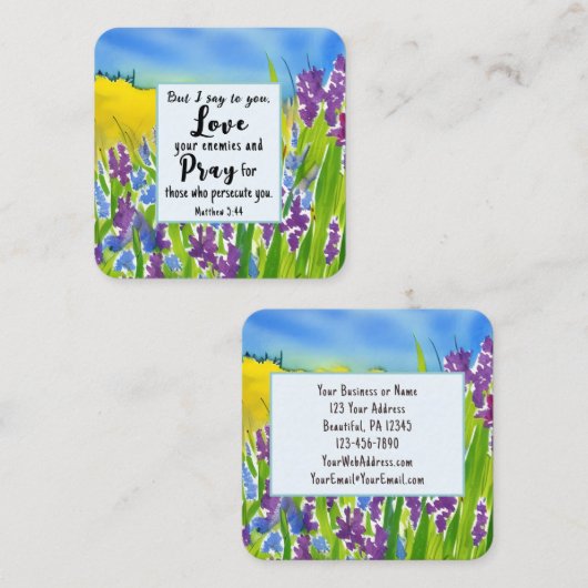 Matthew 5:44 Ich sage dir Liebe deine Feind-Bibel Quadratische Visitenkarte (Vorne/Hinten)