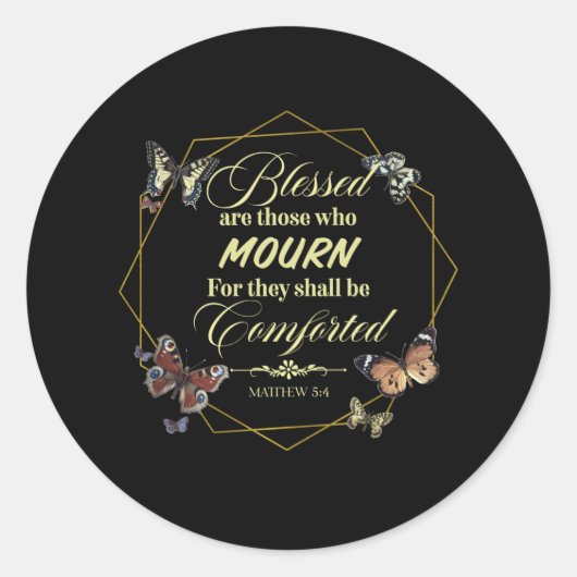 Matthew 5 4 Christlich Bibel Verse Zitat Runder Aufkleber (Vorderseite)