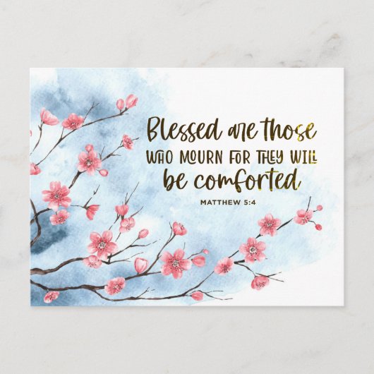 Matthew 5:4 Gesegnet sind diejenigen, die Beileid Postkarte (Vorderseite)