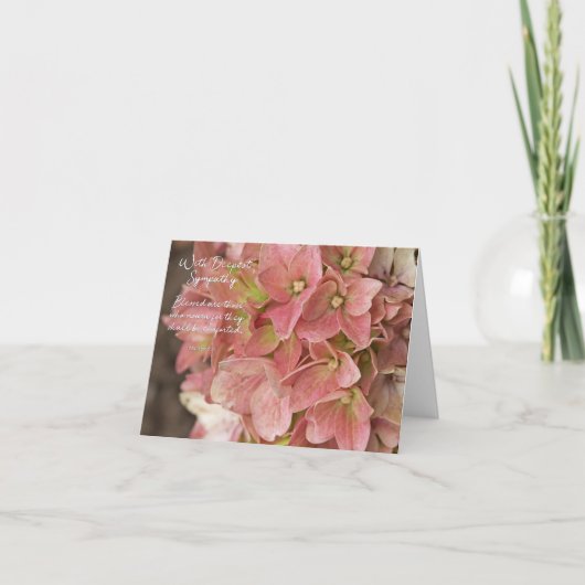 Matthew 5:4 Hydrangea Sympathy Card Karte (Vorderseite)