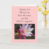 MATTHEW 5:4 IN HEARTFELT "BEILEID" KARTE (Gelbe Blume)