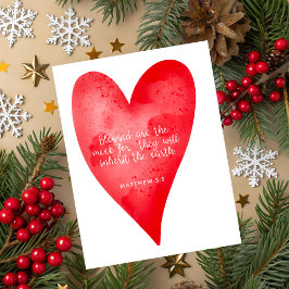 Matthew 5:5 Schrift Weihnachts-Grußkarte Feiertagskarte