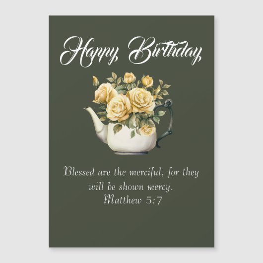 Matthew 5:7 Christian Birthday Wishes Magnetkarte (Vorderseite)