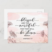 Matthew 5:7 Gesegnet sind die barmherzige Bibelver Postkarte (Vorne/Hinten)