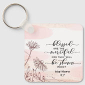 Matthew 5:7 Gesegnet sind die barmherzige Bibelver Schlüsselanhänger (Vorderseite)