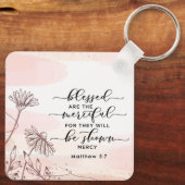 Matthew 5:7 Gesegnet sind die barmherzige Bibelver Schlüsselanhänger (Rückseite)