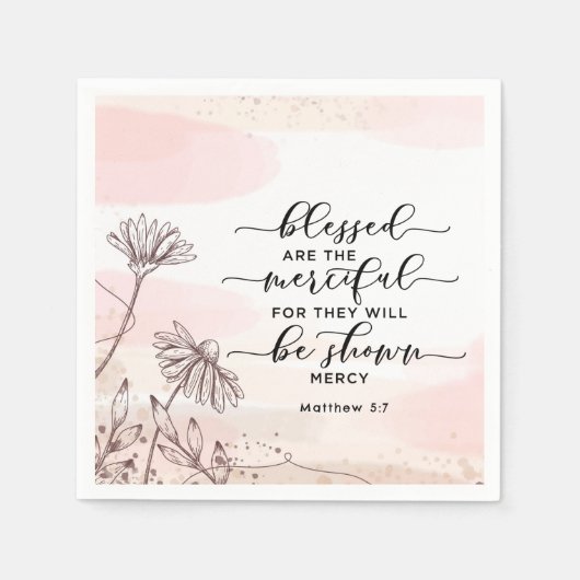 Matthew 5:7 Gesegnet sind die barmherzige Bibelver Serviette (Vorderseite)