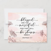 Matthew 5:7 Gesegnet sind die barmherzige Flachkar (Vorderseite)