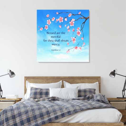 Matthew 5:7 leinwanddruck (Insitu (Schlafzimmer))