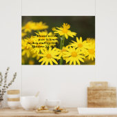 Matthew 5:8 Biblical Verse with Golden Flowers Poster (Küche)