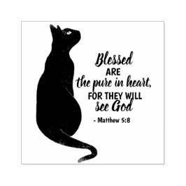 Matthew 5:8: Black Cat Pure in Heart Bible Verse Gummistempel