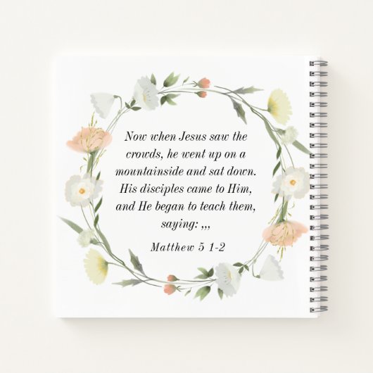 Matthew 5:8 Gesegnet sind die Reine im Herzen Notizblock (Rückseite)