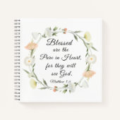 Matthew 5:8 Gesegnet sind die Reine im Herzen Notizblock (Vorderseite)