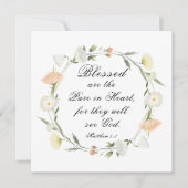 Matthew 5:8 Gesegnet sind rein in Herz-Flachkarte (Vorderseite)