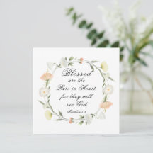 Matthew 5:8 Gesegnet sind rein in Herz-Flachkarte