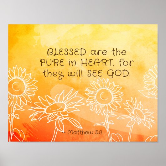 Matthew 5:8 Gesegnet sind reine in Heart Bible Ver Poster (Vorne)