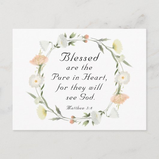Matthew 5:8 Gesegnet sind reine in Heart Bible Ver Postkarte (Vorderseite)