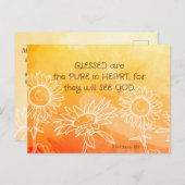 Matthew 5:8 Gesegnet sind reine in Heart Bible Ver Postkarte (Vorne/Hinten)