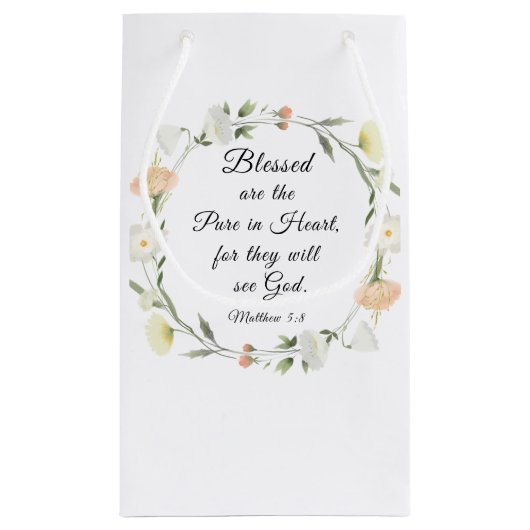 Matthew 5:8 Selig ist die Reine in der Herzbibel Kleine Geschenktüte (Rückseite)