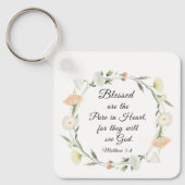 Matthew 5:8 Selig ist die Reine in der Herzbibel Schlüsselanhänger (Vorderseite)